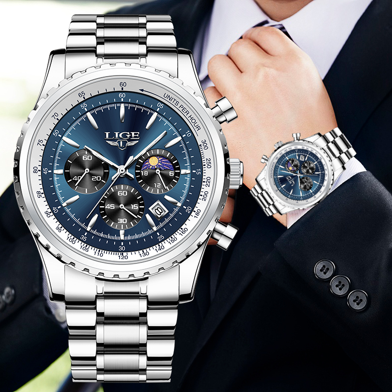Luxury Watch Investment - LIGE jam tangan Quartz pria, arloji