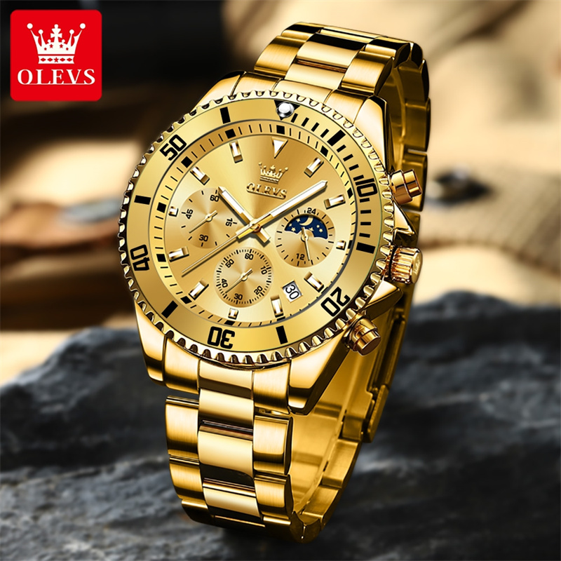 OLEVS jam tangan kuarsa emas p - Luxury Watch Maker ulasan dan harga