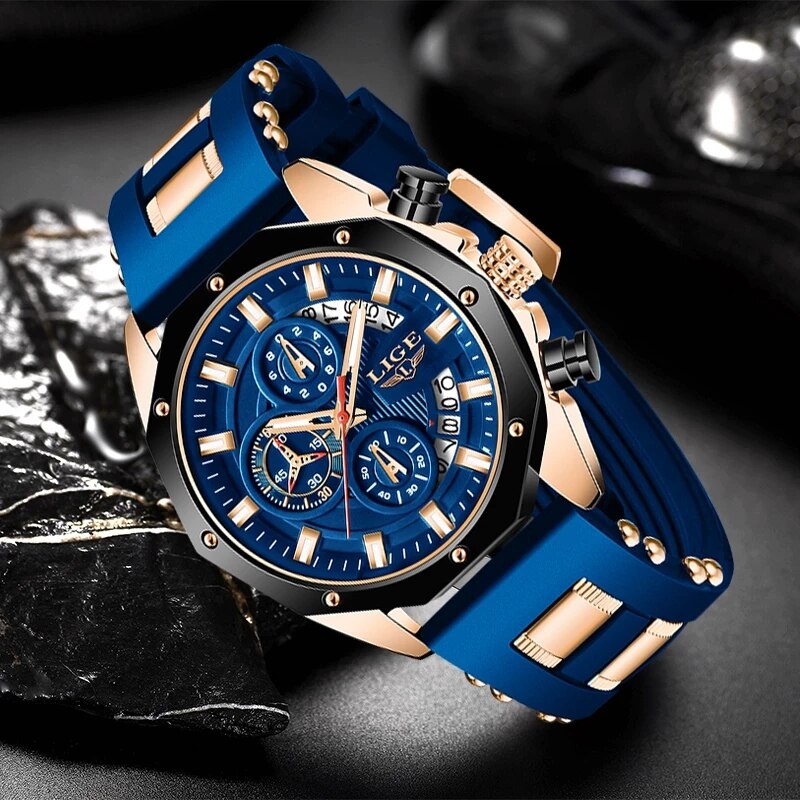 LIGE jam tangan kronograf pria - Luxury Watch Maker ulasan dan harga