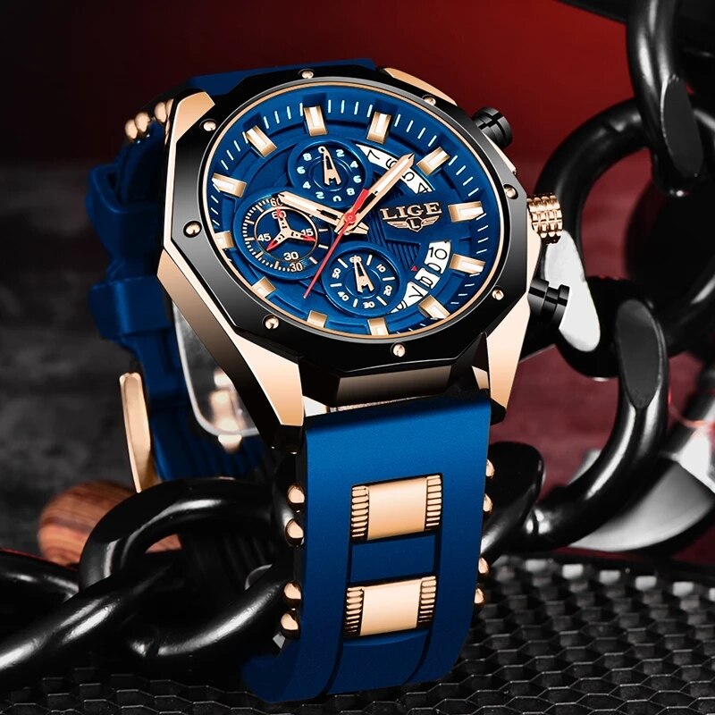 LIGE jam tangan kronograf pria - Luxury Watch Maker ulasan dan harga