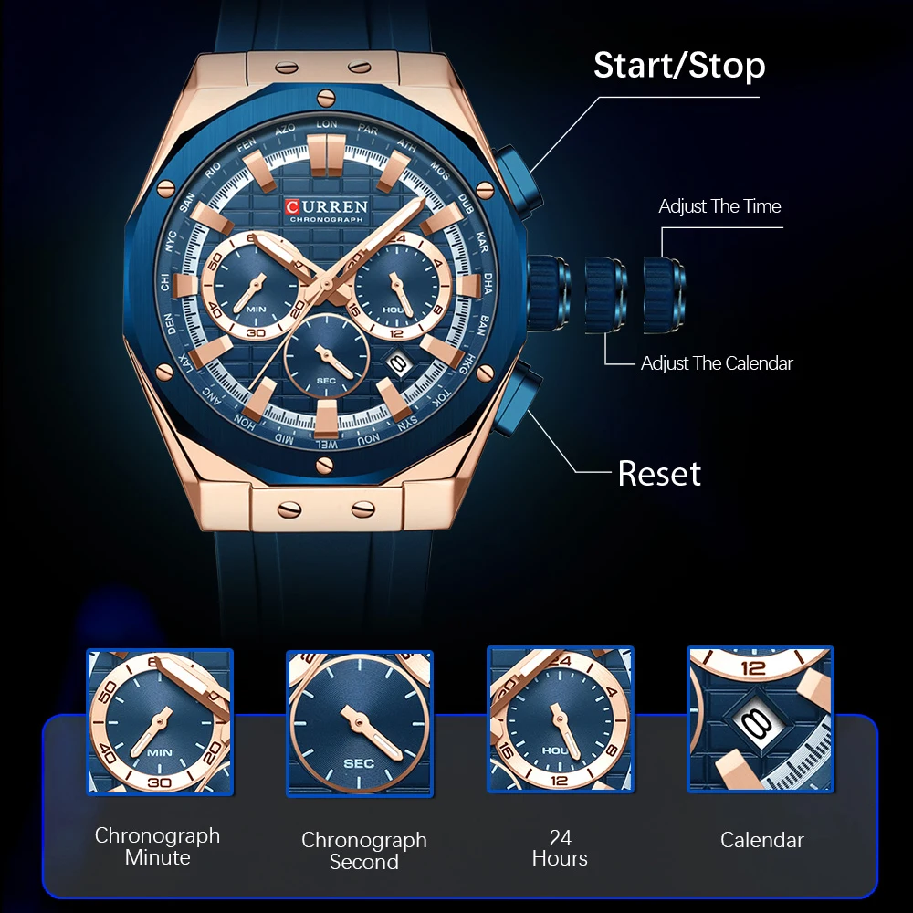 CURREN jam tangan kronograf pr - Luxury Watch Investment ulasan dan harga